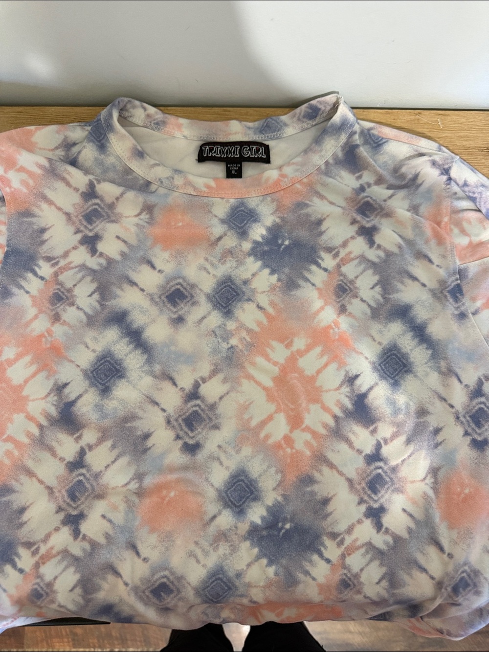 TriXXi Girl Tie-Dye Crewneck Top - Pastel Pink & Lavender